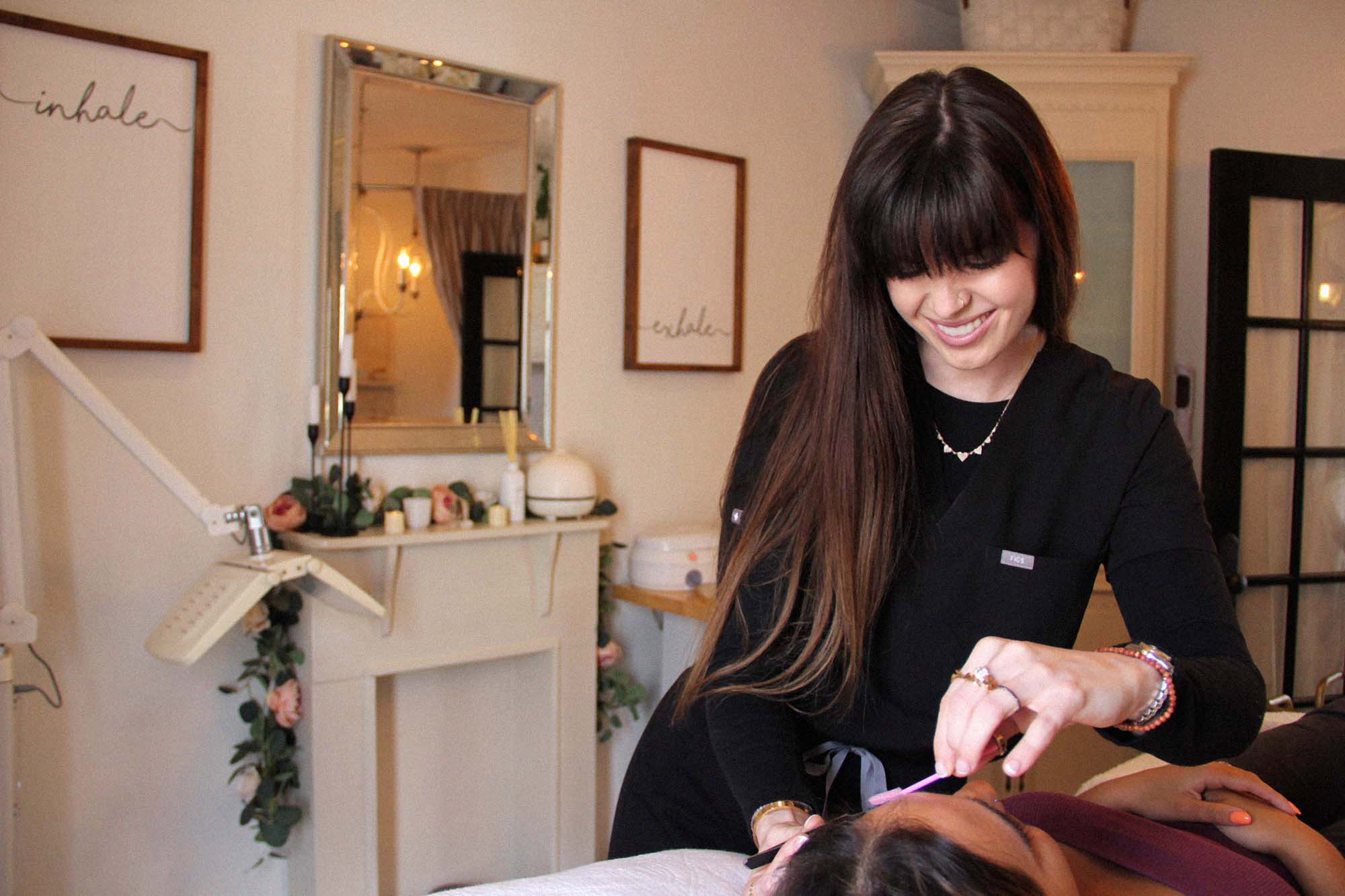 Master Esthetician Natalie gives a relaxing treatment at The Cottage Spa